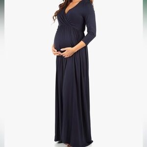 Navy Blue Women's Maternity Dress